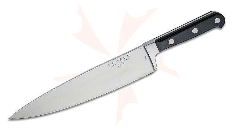 Lamson USA 10 inch Midnight Forged Chef's Knife, Black G10 Handle