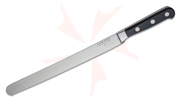 Lamson USA 10 inch Midnight Forged Serrated Bread Knife, Black G10 Handle