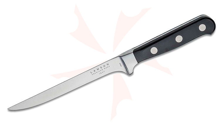 Lamson USA 6 inch Midnight Forged Fillet/Boning Knife, Black G10 Handle