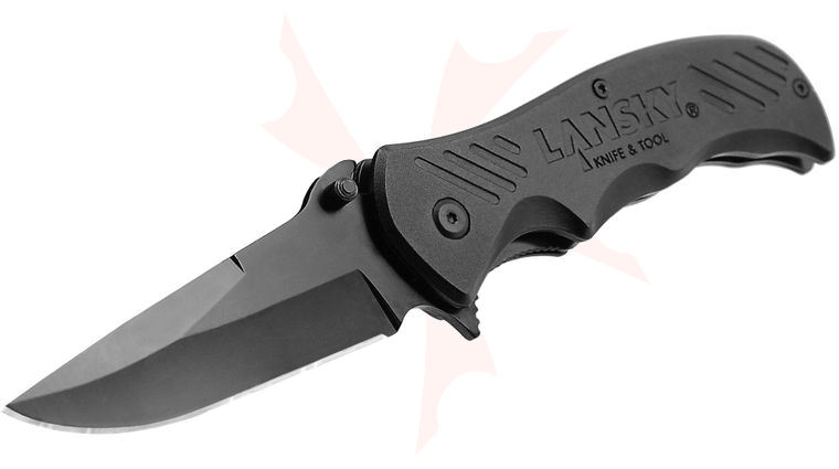 Lansky Evader Folding 3.25 inch Plain Stainless Steel Blade, Zytel Handles