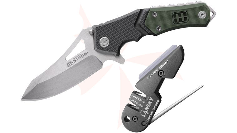 Lansky Mikkel Willumsen Responder Flipper Knife 3.5 inch 9Cr18MoV Plain Blade and Blade Medic Combo Set