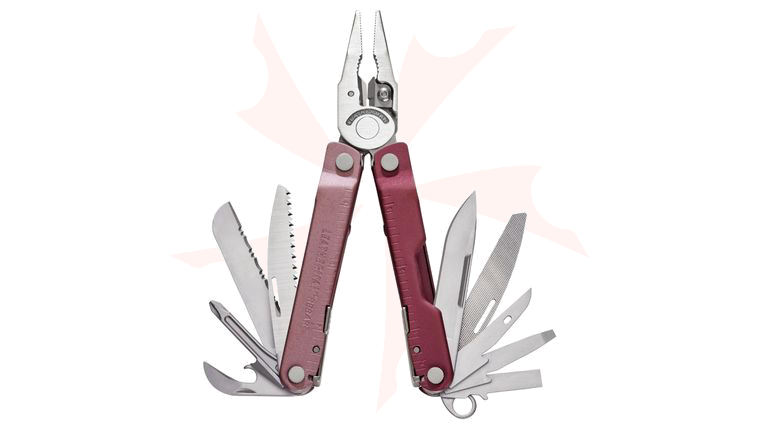 Leatherman Rebar Full-Size Multi-Tool, Heathered Cranberry, Stainless Steel