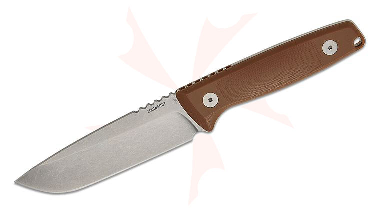 Leatherman USA Made Trac Fixed Blade Knife 4.2 inch CPM-MagnaCut Stonewashed Drop Point Blade, Earth Brown G10 Handles, Black Leather Sheath