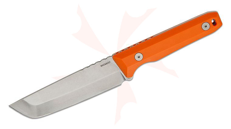 Leatherman USA Made Pioneer Fixed Blade Knife 5 inch CPM-MagnaCut Stonewashed Japanese Tanto Blade, Orange G10 Handles, Hybrid Leather and Kydex Sheath