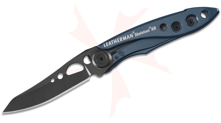 Leatherman Skeletool KB Folding Knife 2.6 inch Black Plain Blade, Nocturnal Stainless Steel Handles