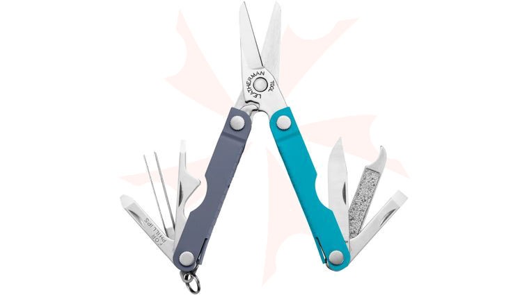 Leatherman Micra Keychain Mini Multi-Tool, 2.5 inch Closed,  inchLavender Mist inch Slate Gray and Blue and Stainless Steel Handles