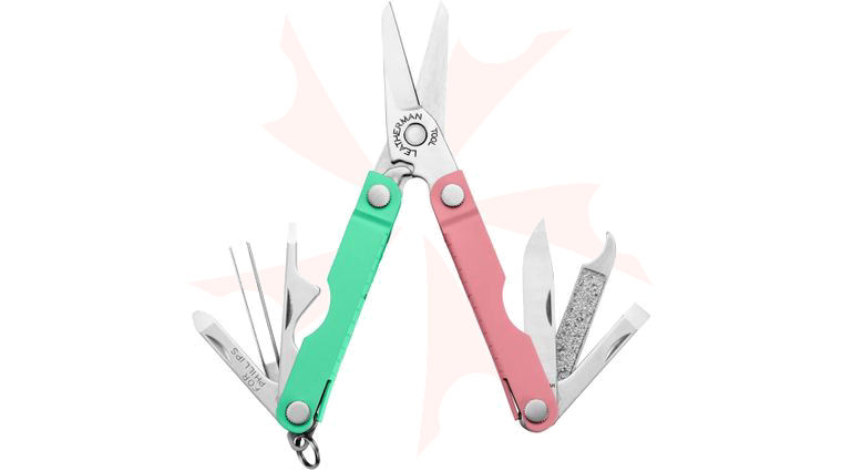 Leatherman Micra Keychain Mini Multi-Tool, 2.5 inch Closed,  inchBayside inch Pink and Green Stainless Steel Handles