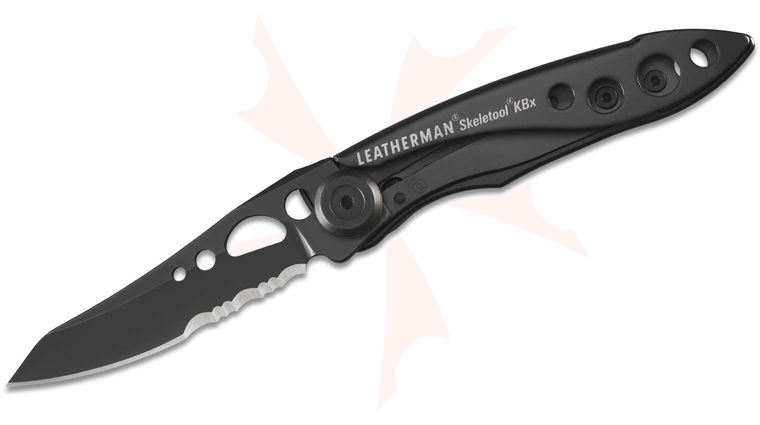 Leatherman Skeletool KBx Folding Knife 2.6 inch Black Combo Blade, Onyx Stainless Steel Handles