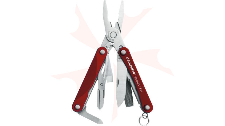 Leatherman Squirt PS4 Keychain Mini Multi-Tool, Red Aluminum Handles