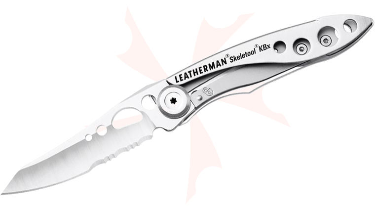 Leatherman Skeletool KBx Folding Knife 2.6 inch Combo Blade, Stainless Steel Handles