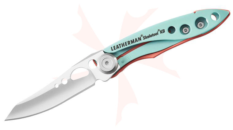 Leatherman Skeletool KB Folding Knife 2.6 inch Plain Blade, Paradise Stainless Steel Handles