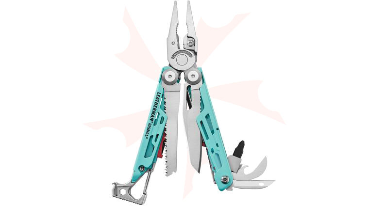 Leatherman Signal Full-Size Multi-Tool, Aqua/Silver, Safety Whistle, Ferrocerium Rod and Diamond Sharpener