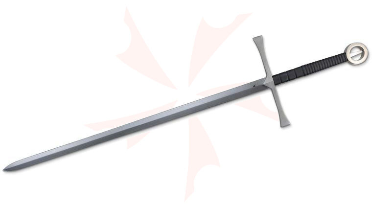CAS Iberia Legacy Arms Irish Hand and Half Sword 34.75 inch 5160 Carbon Steel Blade, Leather Wrapped Handle. Leather Wrapped Wood Scabbard
