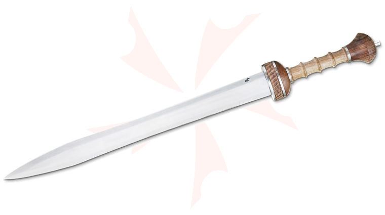 CAS Iberia Legacy Arms Roman Mainz Gladius Sword 20.75 inch 5160 Steel Blade, Hardwood Handle, Leather Wrapped Wood Scabbard