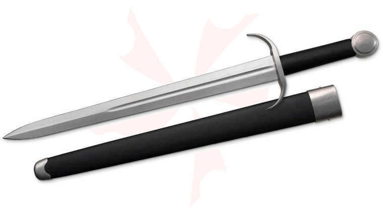 CAS Iberia Legacy Arms Knight's Riding Sword 21 inch Blade, Leather Wrapped Wood Handle and Scabbard