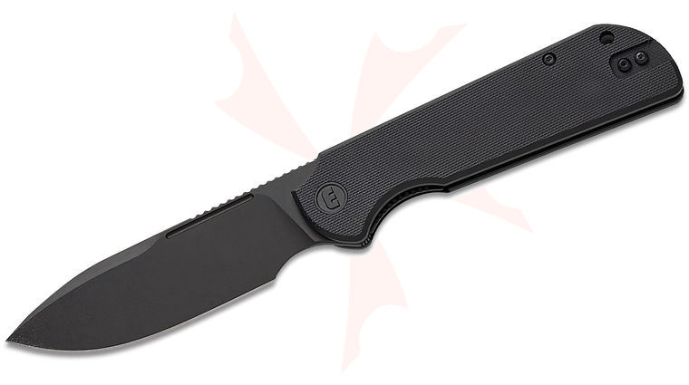 Liong Mah Designs Eutektik Binary Flipper Knife 3.75 inch 14C28N Black Stonewashed Drop Point Blade, Black G10 Handles, Reversible Clip