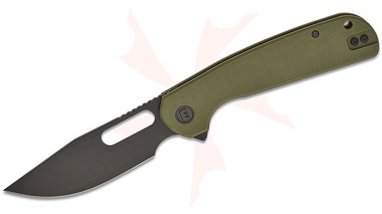 Liong Mah Designs Eutektik Trinity Flipper Knife 3.75 inch 14C28N Black Stonewashed Clip Point Blade, OD Green G10 Handles