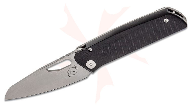 Liong Mah Designs KUF EDC V3 Kitchen Utility Folding Knife 3 inch Elmax Stonewashed Blade, Monoblock Black G10 and Titanium Handles