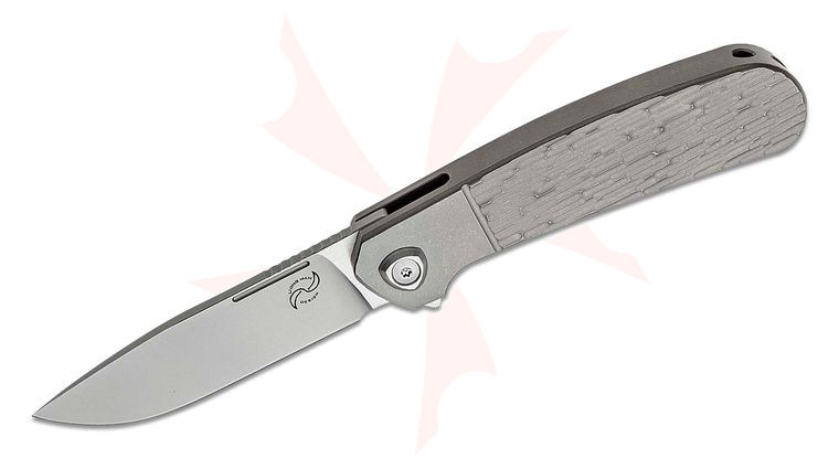 Liong Mah Designs L1 Lanny Flipper Knife 3.25 inch CPM-S90V Hand Ground Blade, Integral Textured Titanium Handles