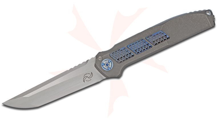 Liong Mah Designs XV 15-Year Anniversary Integral Flipper 4 inch S35VN Hand Ground Blade, Single Piece Titanium Handle with Michael Burch Vented Milling