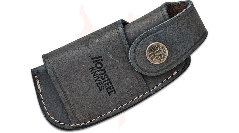 LionSteel Vertical/Horizontal Blue Leather Belt Sheath with Button Snap