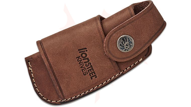 LionSteel Vertical/Horizontal Brown Leather Belt Sheath with Button Snap