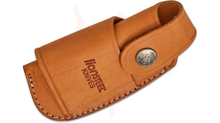 LionSteel Vertical/Horizontal Sand Leather Belt Sheath with Button Snap