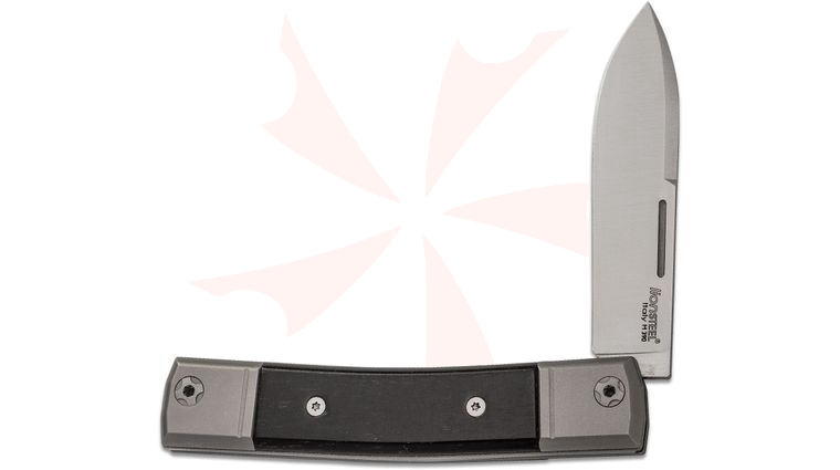 LionSteel bestMAN BM2 Traditional Folding Knife 2.8 inch M390 Drop Point Blade, Ebony Wood Handles with Titanium Bolsters