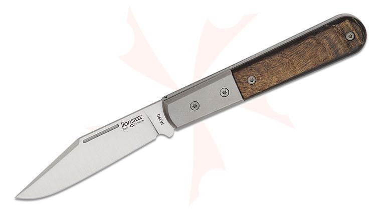 LionSteel CollectorKnives Shuffler Barlow Folding Knife 2.95 inch M390 Clip Point Blade, Ram Horn Handles with Titanium Bolsters