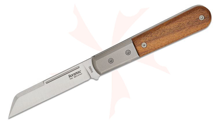 LionSteel CollectorKnives Dom Barlow Folding Knife 2.95 inch M390 Sheepsfoot Blade, Santos Wood Handles with Titanium Bolsters