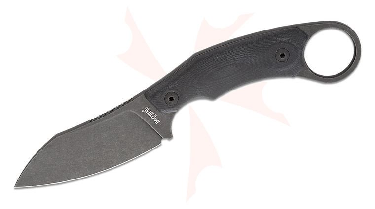 LionSteel H1 Fixed Backup Knife 2.95 inch M390 Black PVD Stonewashed Sheepsfoot Blade, One-Piece Black G10 Handle, Kydex Sheath