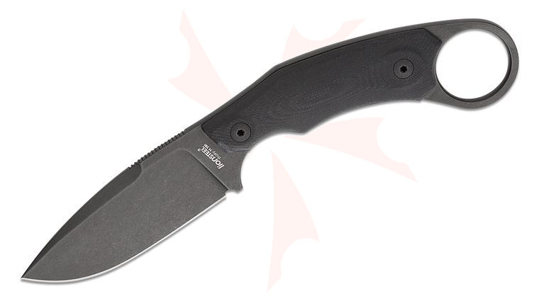 LionSteel H2 Fixed Backup Knife 2.95 inch M390  Black PVD Stonewashed Drop Point Blade, One-Piece Black G10 Handle, Kydex Sheath
