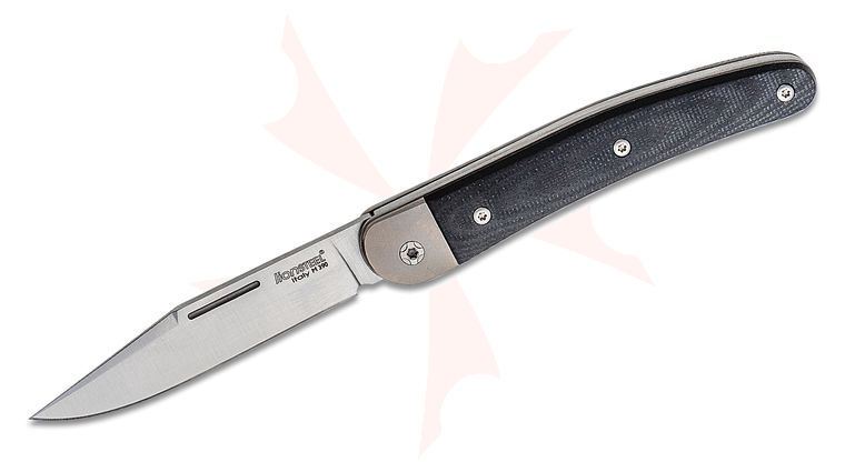 LionSteel Jack JK1 Traditional Folding Knife 3.03 inch M390 Clip Point Blade, Black G10 Handles with Titanium Bolsters