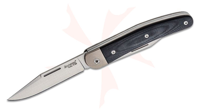 LionSteel Jack JK2 Traditional Folding Knife 3.03 inch M390 Clip Point Blade and Bottler Opener, Black G10 Handles with Titanium Bolsters