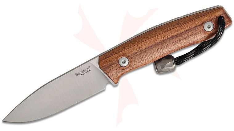 LionSteel M1 ST Compact Fixed 2.91 inch M390 Drop Point Blade, Santos Wood Handles, Leather Sheath