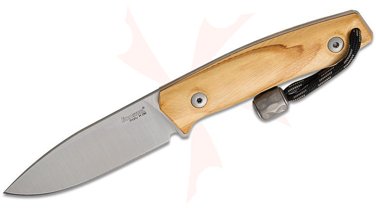 LionSteel M1 UL Compact Fixed 2.91 inch M390 Drop Point Blade, Olive Wood Handles, Leather Sheath