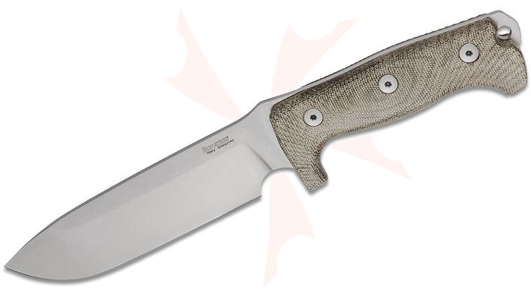 LionSteel M7 CVG Combat / Survival Knife Fixed 7.09 inch Satin Sleipner Blade, Green Canvas Micarta Handles, Kydex Sheath