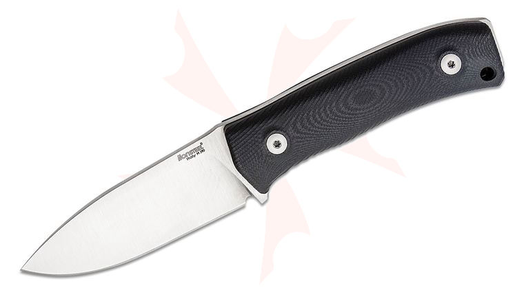 LionSteel M4 G10 Bushcrafting Fixed 3.74 inch Satin M390 Plain Blade, Black G10 Handles, Leather Sheath
