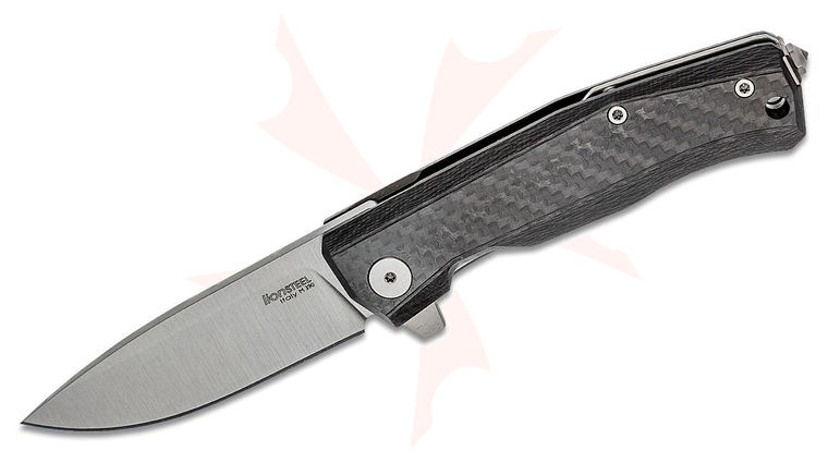 LionSteel MT01 CF Myto Flipper Knife 3.27 inch M390 Satin Blade, Carbon Fiber and Titanium Handles