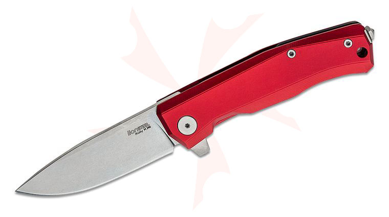 LionSteel MT01A RS Myto Flipper Knife 3.27 inch M390 Satin Blade, Red Aluminum Handles