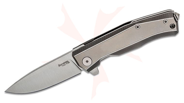 LionSteel MT01 GY Myto Flipper Knife 3.27 inch M390 Satin Blade, Gray Titanium Handles