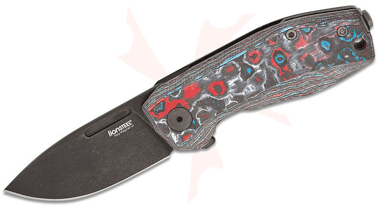 LionSteel NA01 NB Nano Frame Lock Flipper Knife 2.56 inch CPM-MagnaCut Black Stonewashed Drop Point Blade, Nebula FatCarbon and Black Stonewashed Titanium Handles