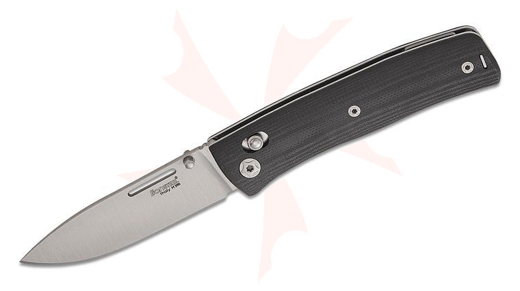 LionSteel NN1 GBK NiNi Crossbar Lock Folding Knife 2.75 inch M390 Satin Drop Point Blade, Black G10 Handles