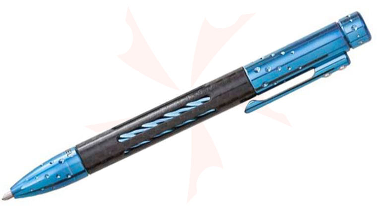 LionSteel Nyala Titanium and Carbon Fiber Pen, Blue Shine