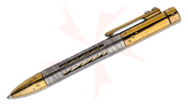 LionSteel Nyala Titanium and Super Dense Twist Damasteel Pen, Bronze Shine