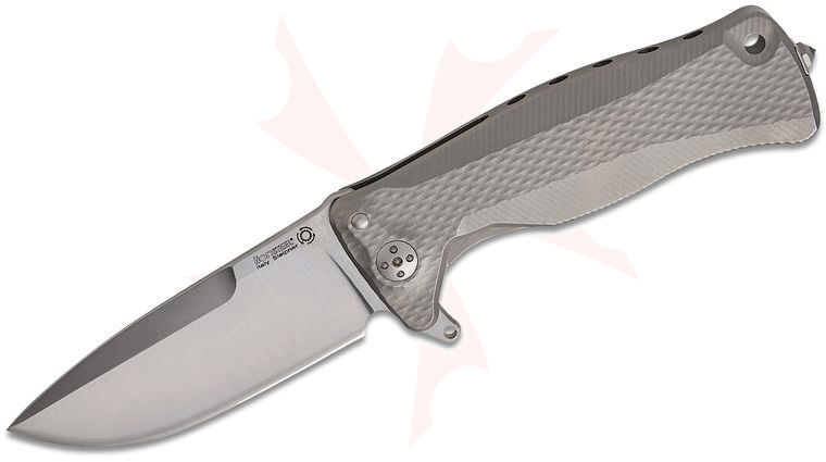 LionSteel SR-11 G Integral Flipper 3.7 inch Sleipner Drop Point Blade, Gray Titanium Handles
