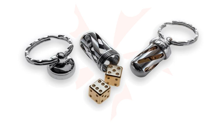 LionSteel DD OT Brass AcornDice Keychain Pendant
