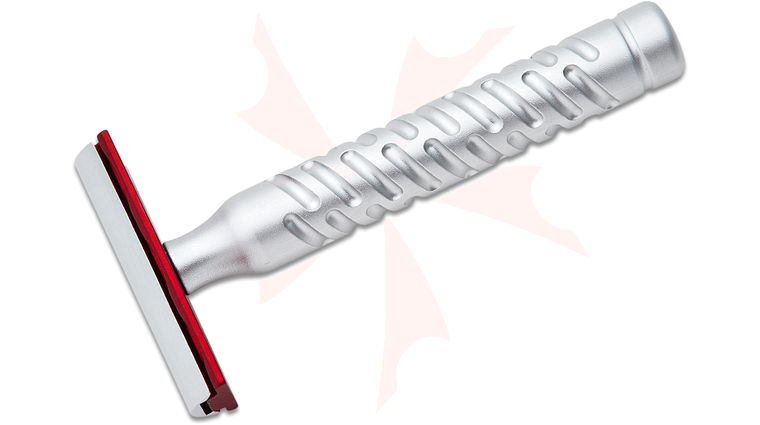 The Goodfellas' Smile Styletto Double Edge Safety Razor, 3.5 inch Long, Aluminum Handle with Sting Red Base