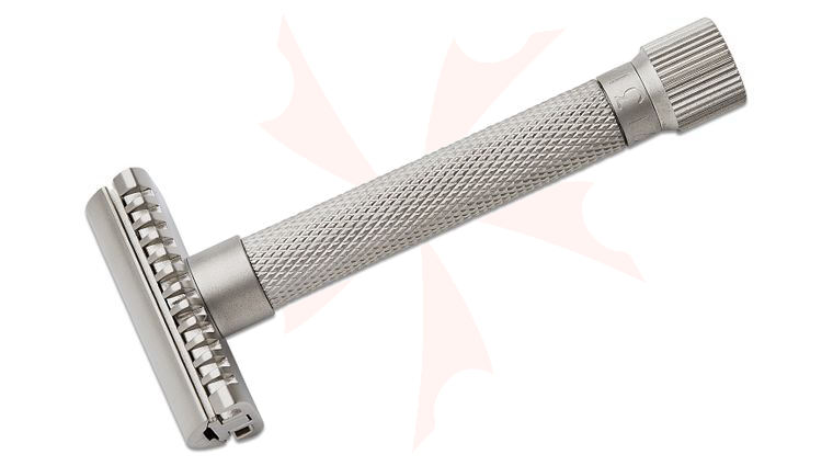Parker Variant Satin Chrome Finish Safety Razor, 4 inch Overall, Open Comb