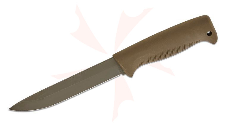 Peltonen Knives M95 Finnish Ranger Puukko Fixed Blade Knife 5.75 inch 80CRV2 OD Green Drop Point Blade, OD Green TPE Handle, Plastic Sheath